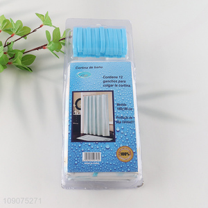 Hot selling waterproof home hotel shower curtain with hooks