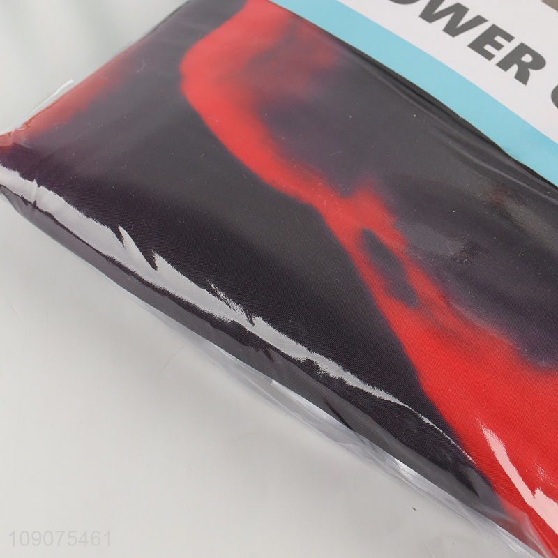 Online wholesale polyester bathroom accessories shower curtain with hooks