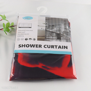 Online wholesale polyester bathroom accessories shower curtain with hooks