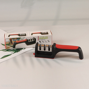 Custom Logo 3-Stage High Chromium Steel Knife Sharpener for Kitchen Knives