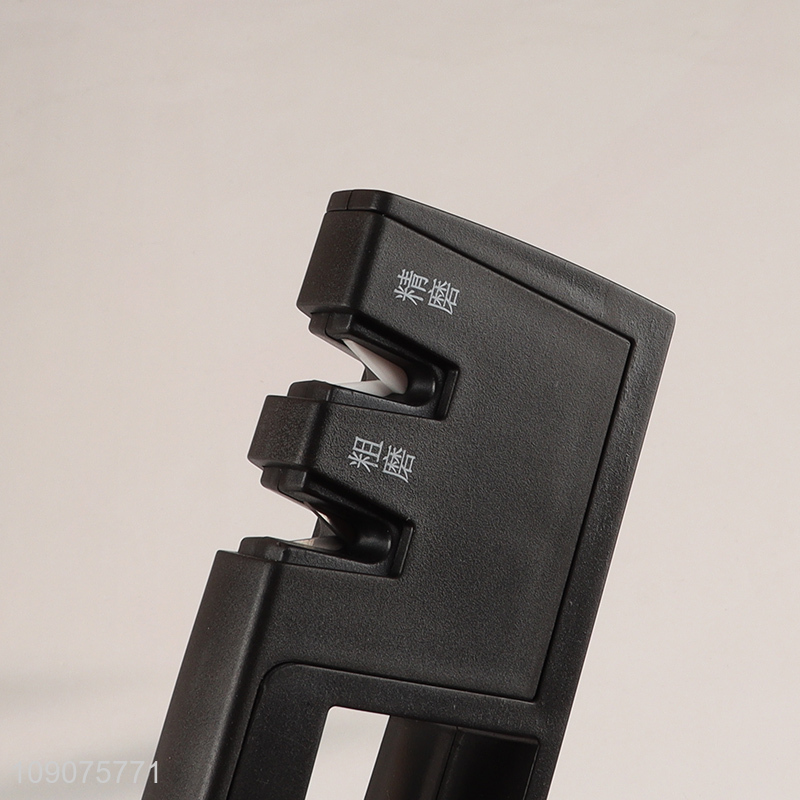 China Imports 2-Stage High Chromium Steel Knife Sharpener with Ergonomic Handle