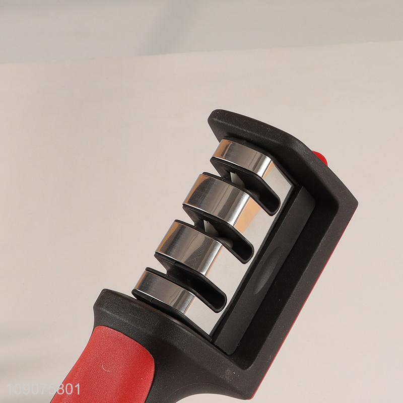 Custom Logo 3-Stage High Chromium Steel Knife Sharpener for Kitchen Knives