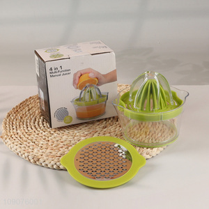 Hot Sale 4-In-1 Multi-Function Manual Squeezer Lemon Juicer with Grater