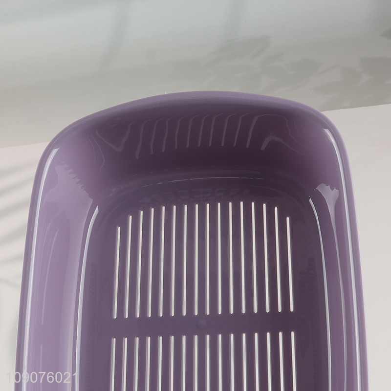 Good Quality 3PCS Double-Layer Plastic Fruits Vegetable Washing Basket Set