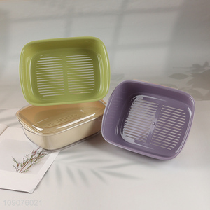 Good Quality 3PCS Double-Layer Plastic Fruits Vegetable Washing Basket Set