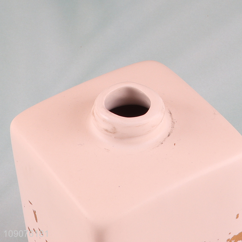 High Quality Ceramic Liquid Soap Dispenser with Gold Pump for Kitchen Bathroom