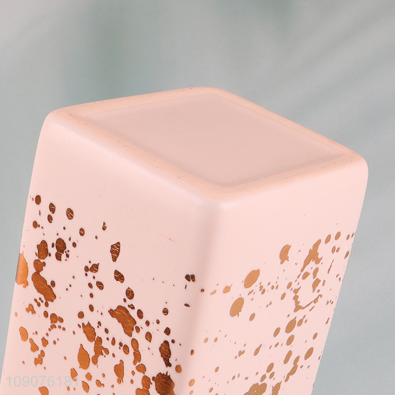 High Quality Ceramic Liquid Soap Dispenser with Gold Pump for Kitchen Bathroom