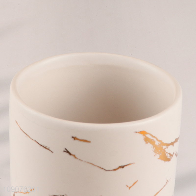 Promotional Marble Look Ceramic Toilet Bowl Brush Set Bathroom Accessories