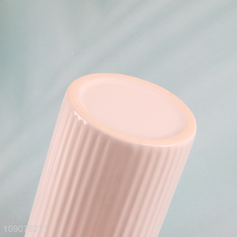 New Product Vertical Stripe Ceramic Mouthwash Cup Porcelain Bathroom Cup