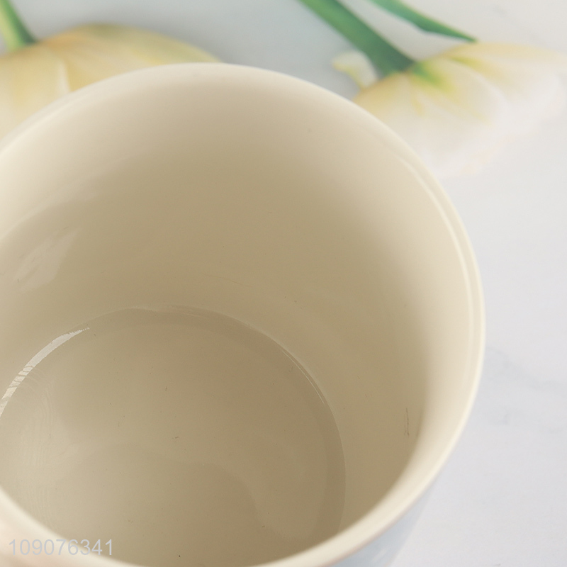 Top products star printed ceramic drinking cup water mug with handle