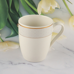 Good price white ceramic water cup drinking cup coffee mug with handle