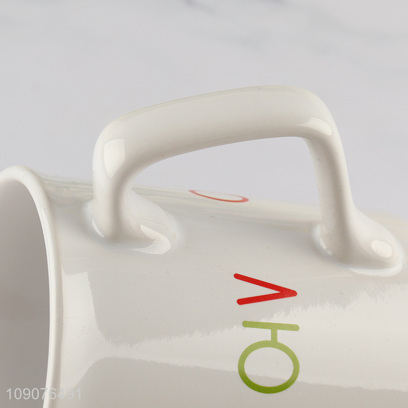 Factory price ceramic water cup drinking cup water mug with handle