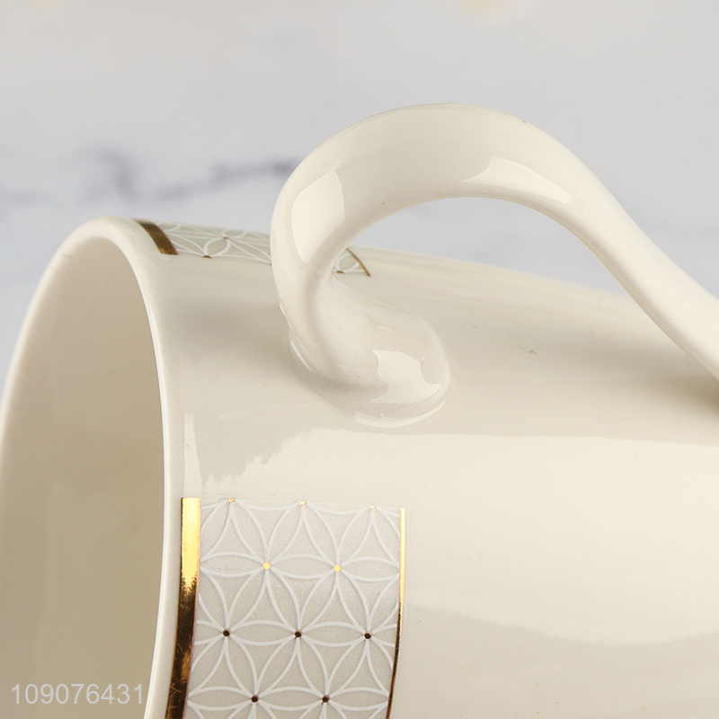 Good price white ceramic water cup drinking cup coffee mug with handle