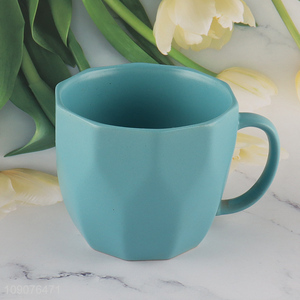 Good sale blue ceramic water cup drinking cup with handle