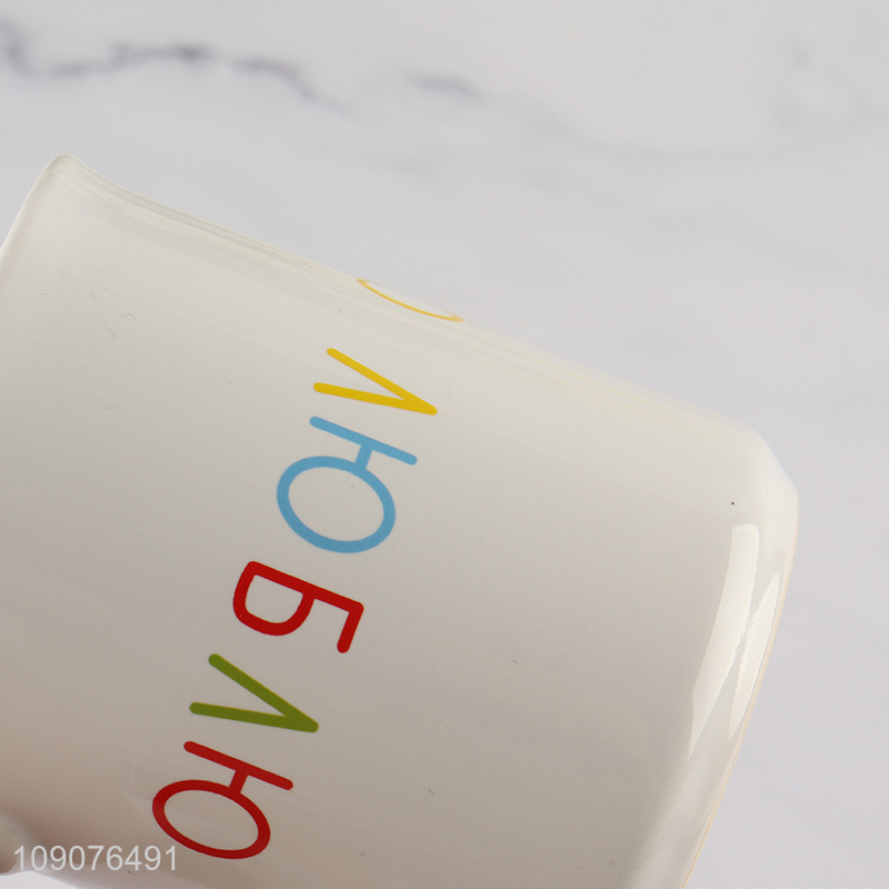 Factory price ceramic water cup drinking cup water mug with handle
