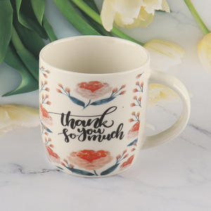 Most popular flower pattern ceramic water cup water mug with handle