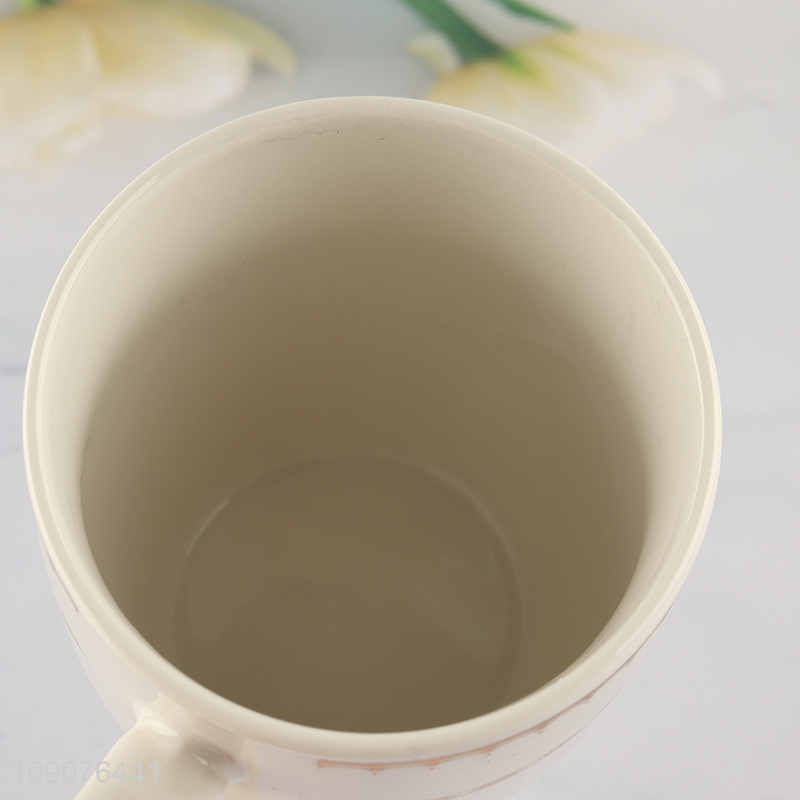 China supplier white ceramic cup water cup coffee cup with handle