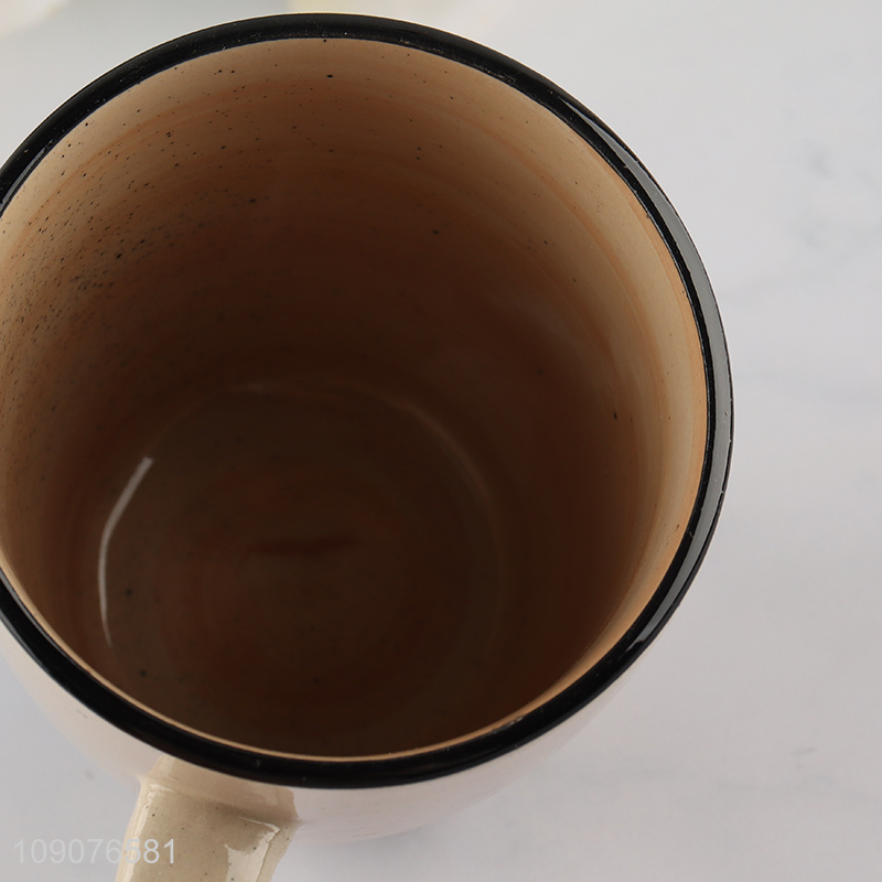 Factory supply ceramic water cup drinking cup water mug with handle