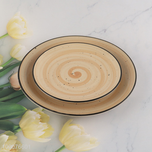 Yiwu market round ceramic tableware plate for home restaurant
