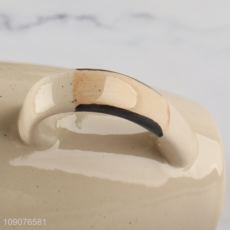 Factory supply ceramic water cup drinking cup water mug with handle
