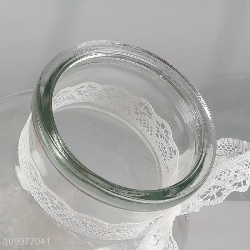 Good Quality Clear Glass Vases with Lace Sleeve for Wedding Table Decor