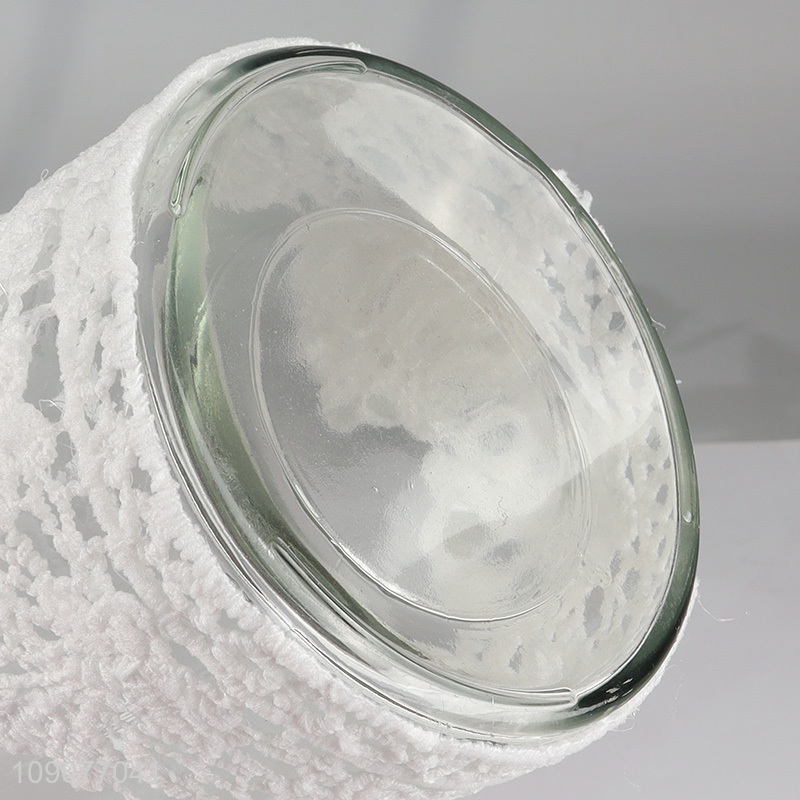 Good Quality Clear Glass Vases with Lace Sleeve for Wedding Table Decor