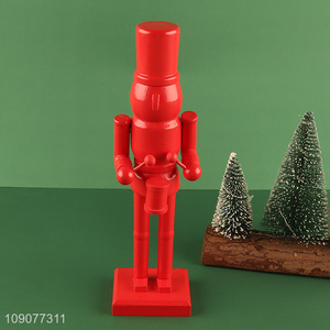 Factory supply red wooden nutcracker soldier ornament for Christmas decoration