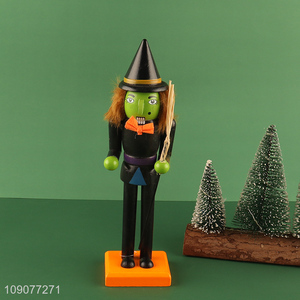 Hot items desktop decoration wooden nutcracker witch ornament