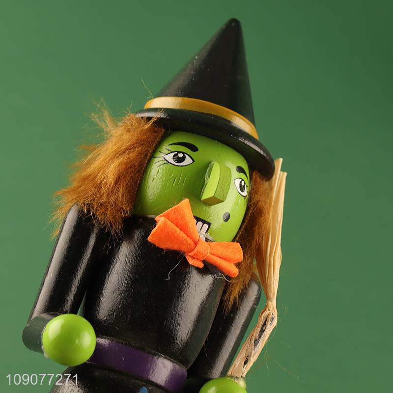 Hot items desktop decoration wooden nutcracker witch ornament