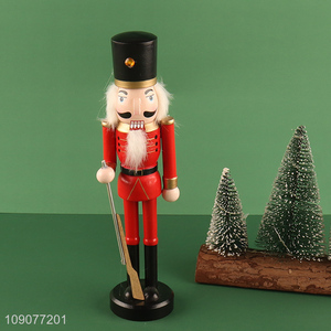 Factory price desktop ornament wooden nutcracker soldier ornament