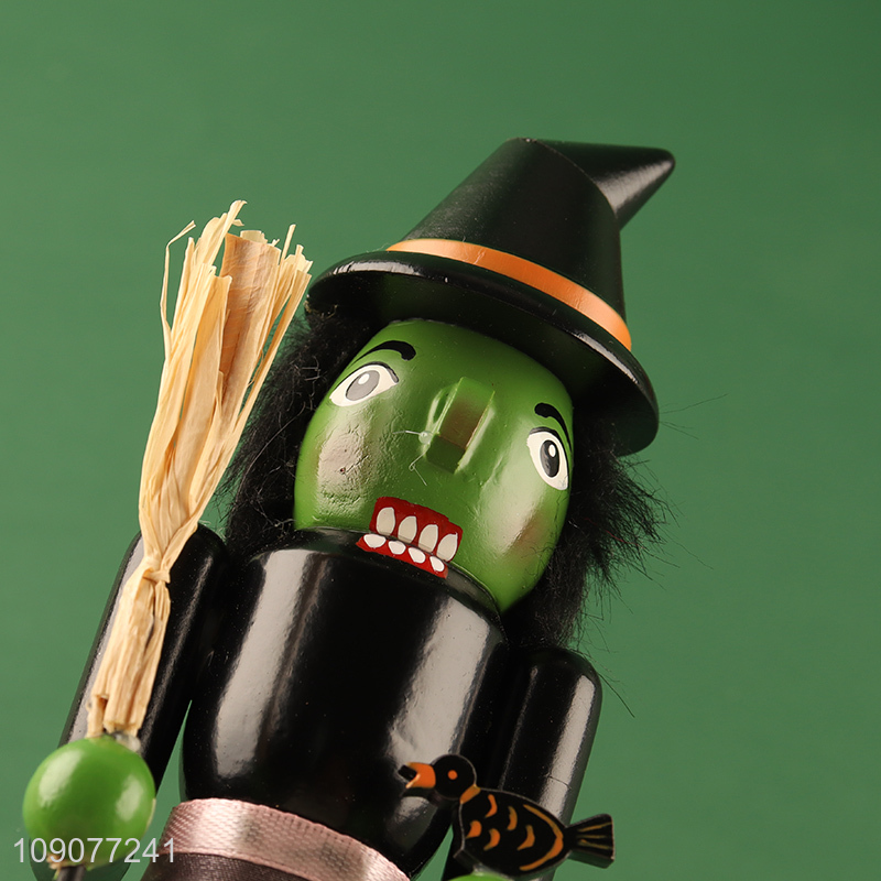 Hot selling Halloween decoration wooden nutcracker witch ornament