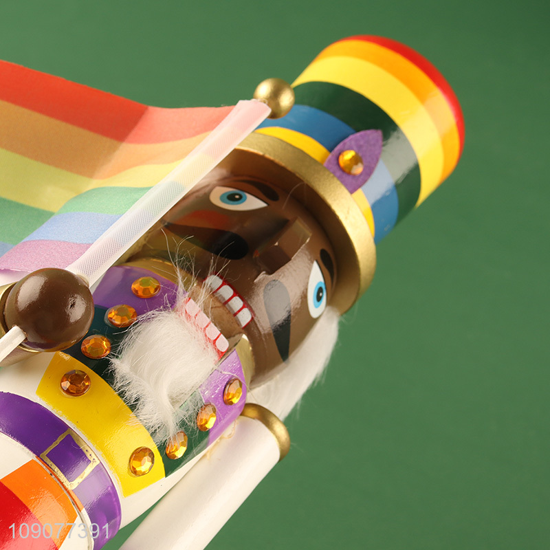 Good price rainbow color wooden nutcracker soldier ornament for decoration