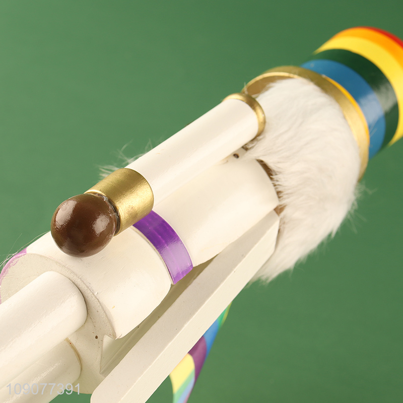 Good price rainbow color wooden nutcracker soldier ornament for decoration