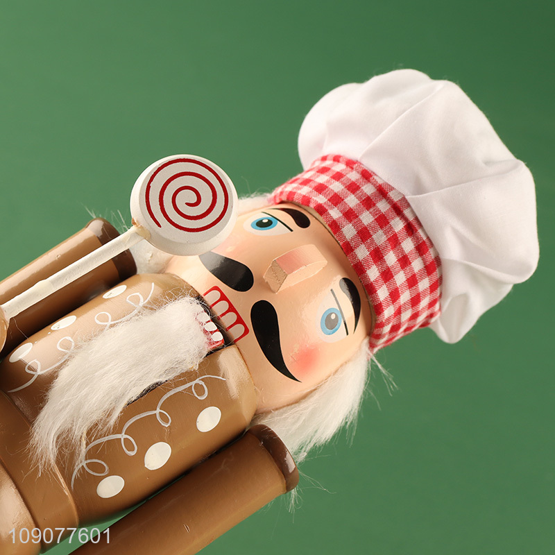 Yiwu market tabletop decoration wooden nutcracker soldier ornament for christmas