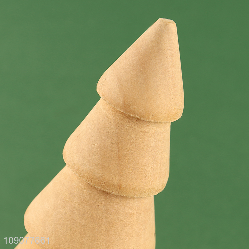 Good selling desktop decoration wooden xmas tree ornament wholesale