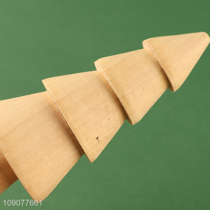 Good selling desktop decoration wooden xmas tree ornament wholesale