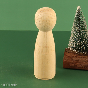 Factory direct sale christmas decoration diy wooden figure peg dolls