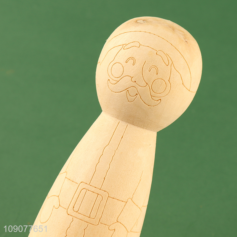 Factory direct sale christmas decoration diy wooden figure peg dolls