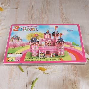 Hot Sale 50 Pieces 3D Castle Puzzle Diy Model Building Toy