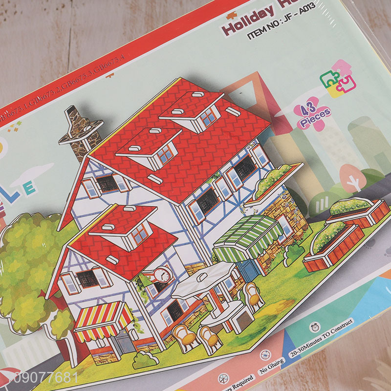 Factory Direct Sale 43 Pieces 3D Holiday Hotel Puzzle Toys