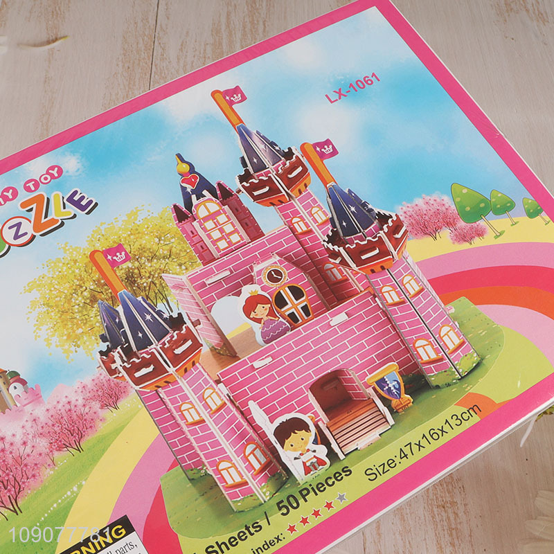 Hot Sale 50 Pieces 3D Castle Puzzle Diy Model Building Toy