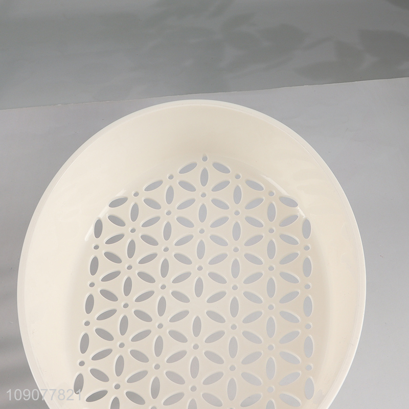 China Imports Double-Layer Plastic Fruit Vegetable Washing Basket Kitchen Colander