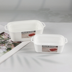 Factory Price Plastic Fruits Vegetable Washing Basket Kitchen Drain Basket