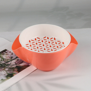 High Quality Plastic Fruits Vegetable Drain Basket Kitchen Colander Strainer