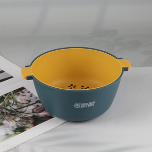 Wholesale Double-Layered Fruits Vegetable Washing Basket Custom Drain Basket