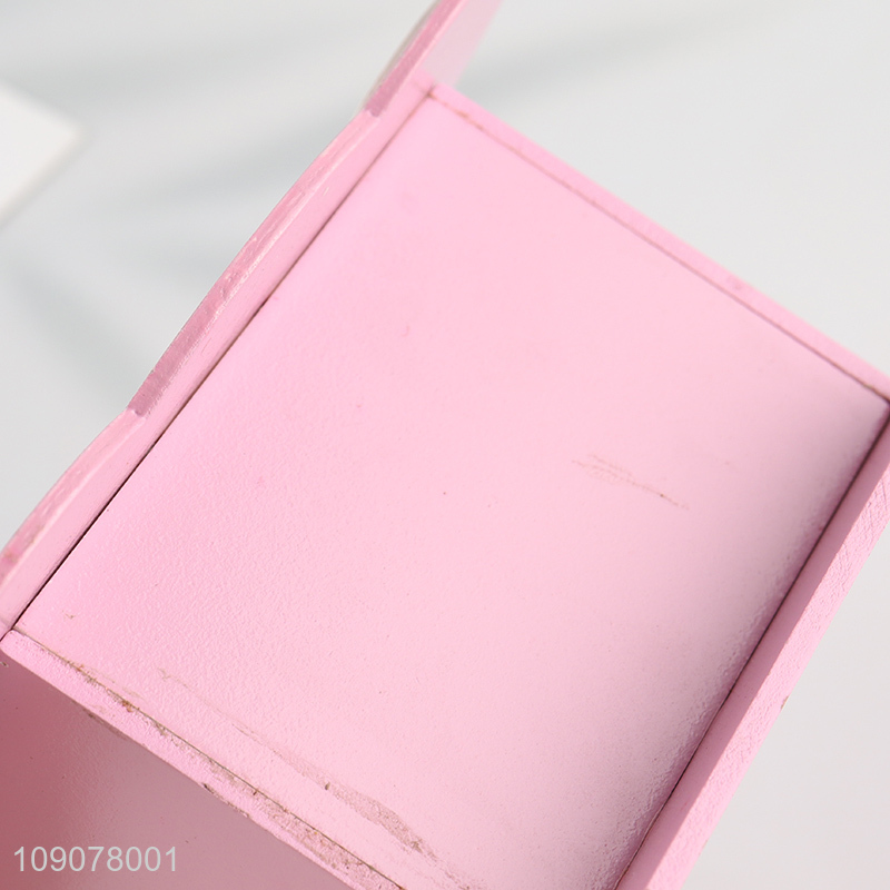 Yiwu market pink desktop wooden photo frame picture frame with pen holder