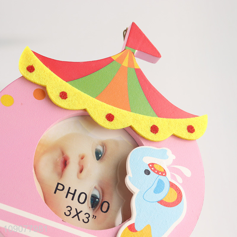 Best selling cartoon baby wooden photo frame picture frame with hook