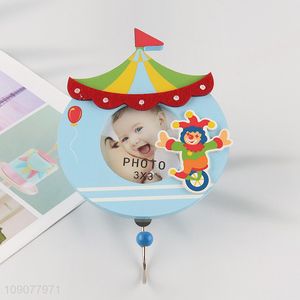 Top selling cartoon wooden photo frame picture frame with hook