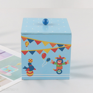 China products square wooden desktop mini storage box with lid