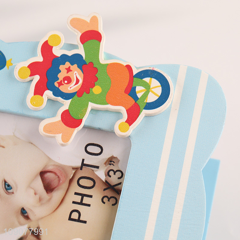 Top products cartoon wooden photo frame picture frame with pen holder